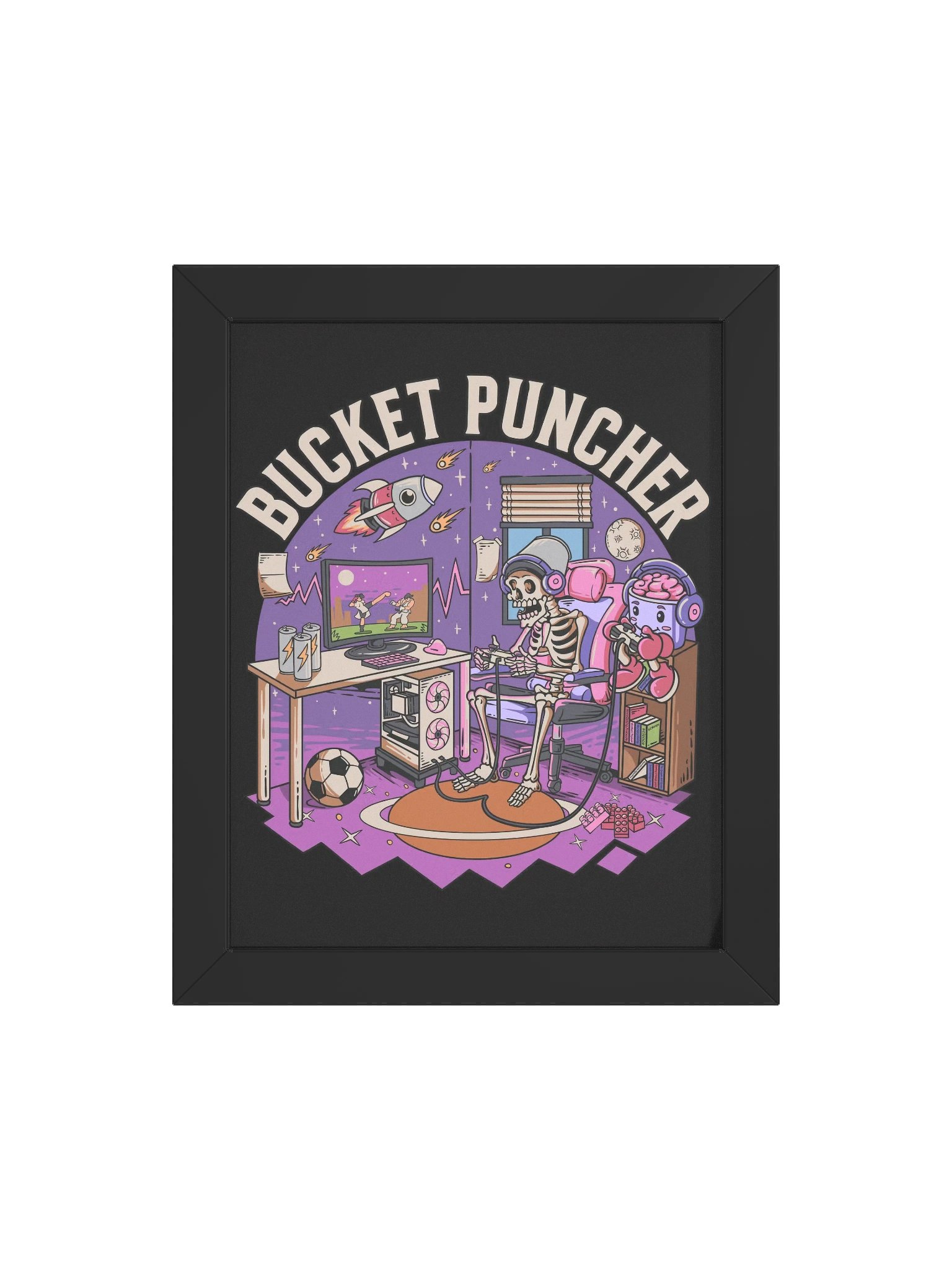 Framed High-Quality Vintage Bucket Puncher Matte Poster (in) product image (113)