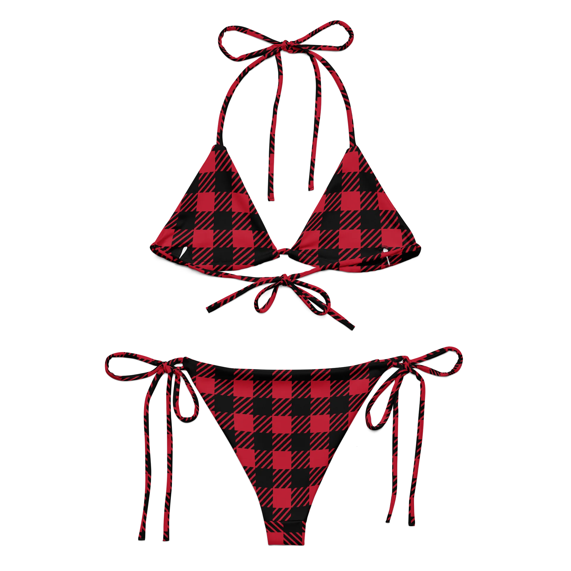 Red Plaid String Bikini product image (2)