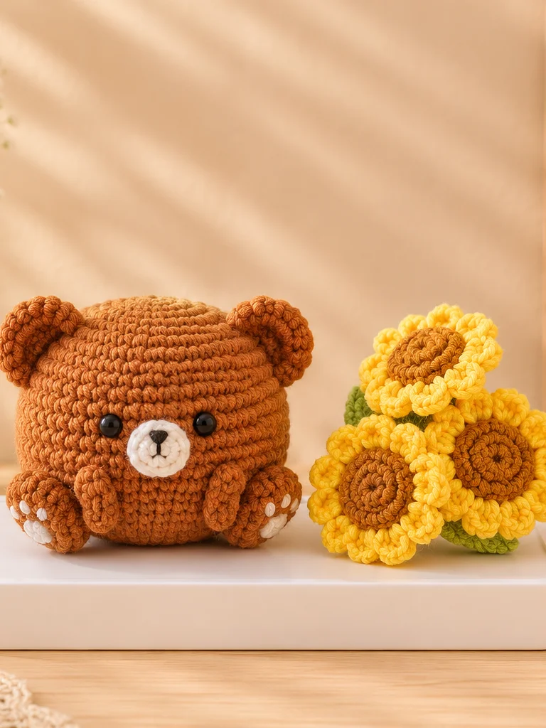 Sunflower Bear Pot crochet pattern product image (4)