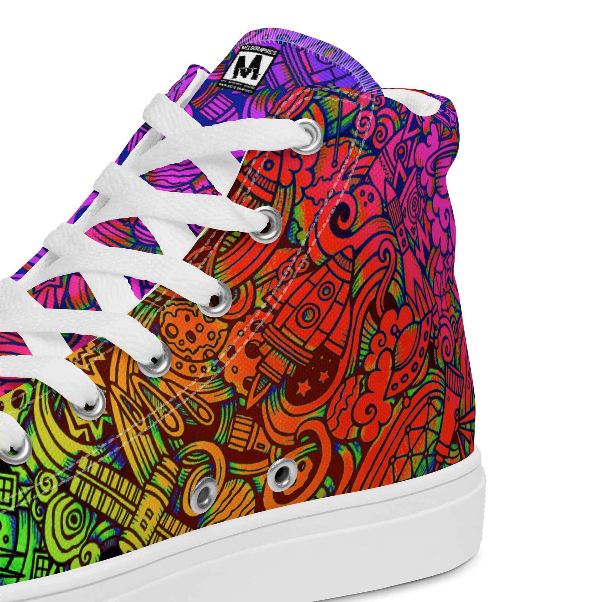 Rainbow Space Scribble - Women's High Tops | #MadeByMELO product image (5)