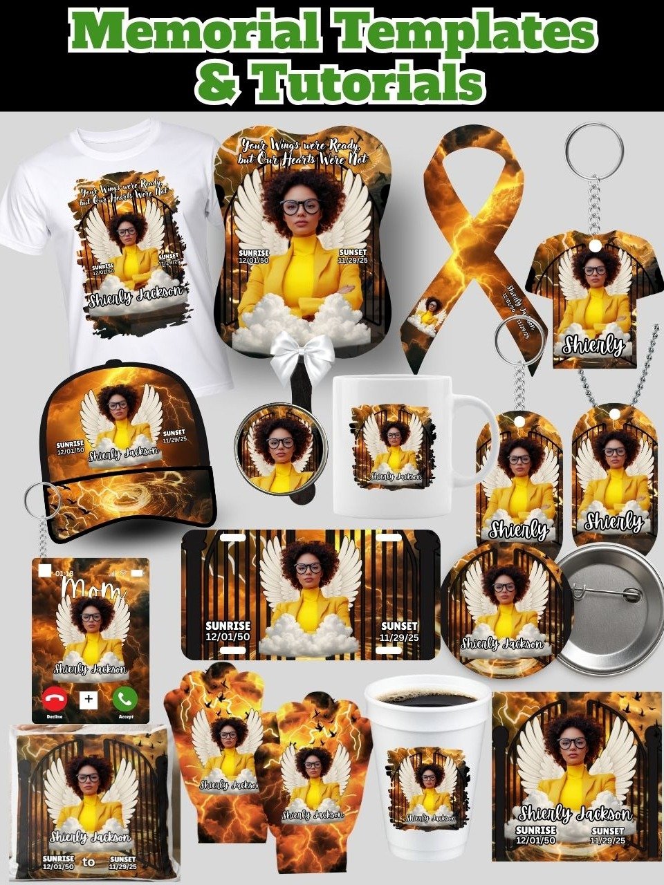 Mega Bundle - Templates and Tutorials - Gold and Black Memorial product image (1)