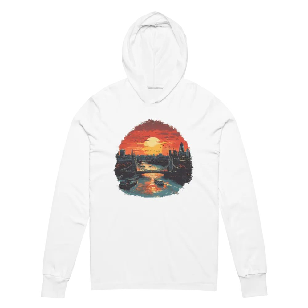 London Sunset Unisex Hooded Tee – Tower Bridge & City Lights product image (7)