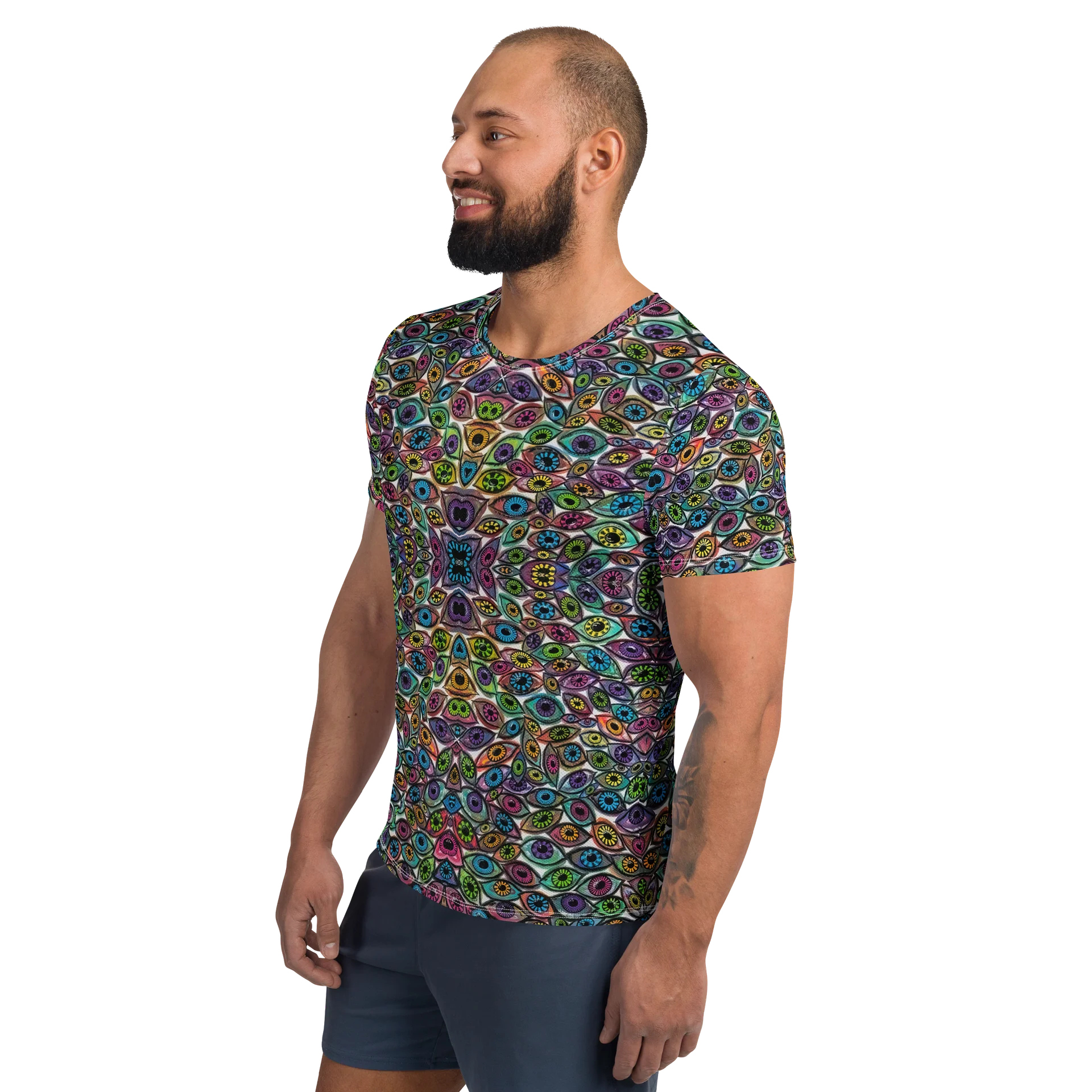 Colorful Psychedelic Eyes Athletic T Shirt | Eye See You Too product image (3)