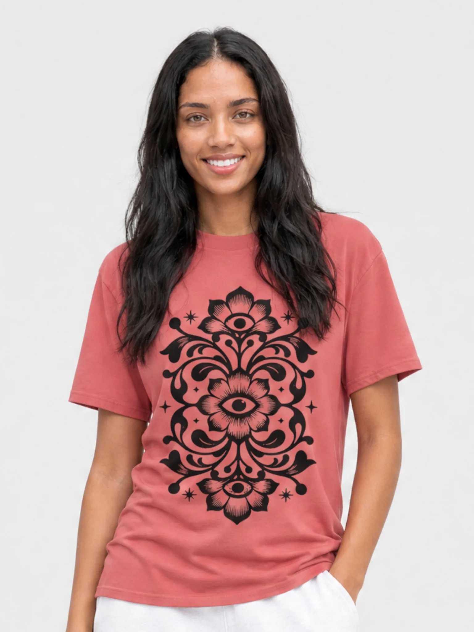 Botanical Eye Floral Graphic T-Shirt product image (1)