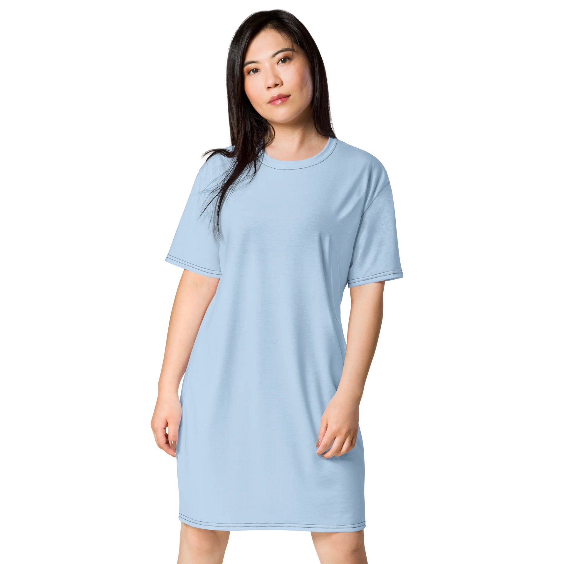 Oversized T-Shirt Dress - Delicate Pattens Blue, Sizes 2XS-6XL product image (1)