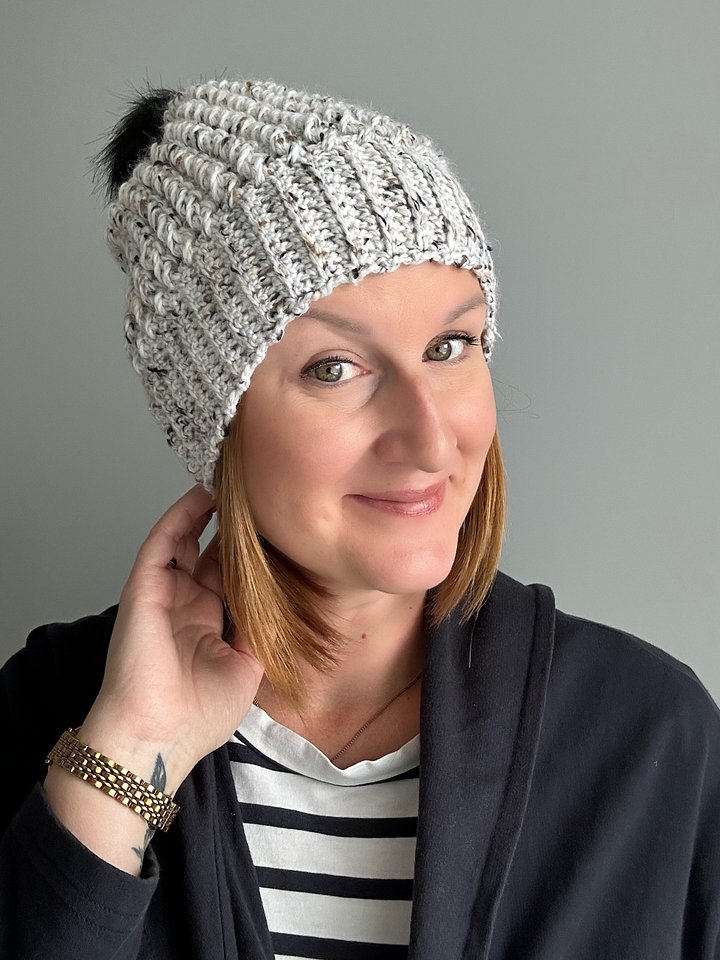 Crochet Cable Hat Pattern PDF in 8 Sizes/ Winter Crochet Beanie product image (1)