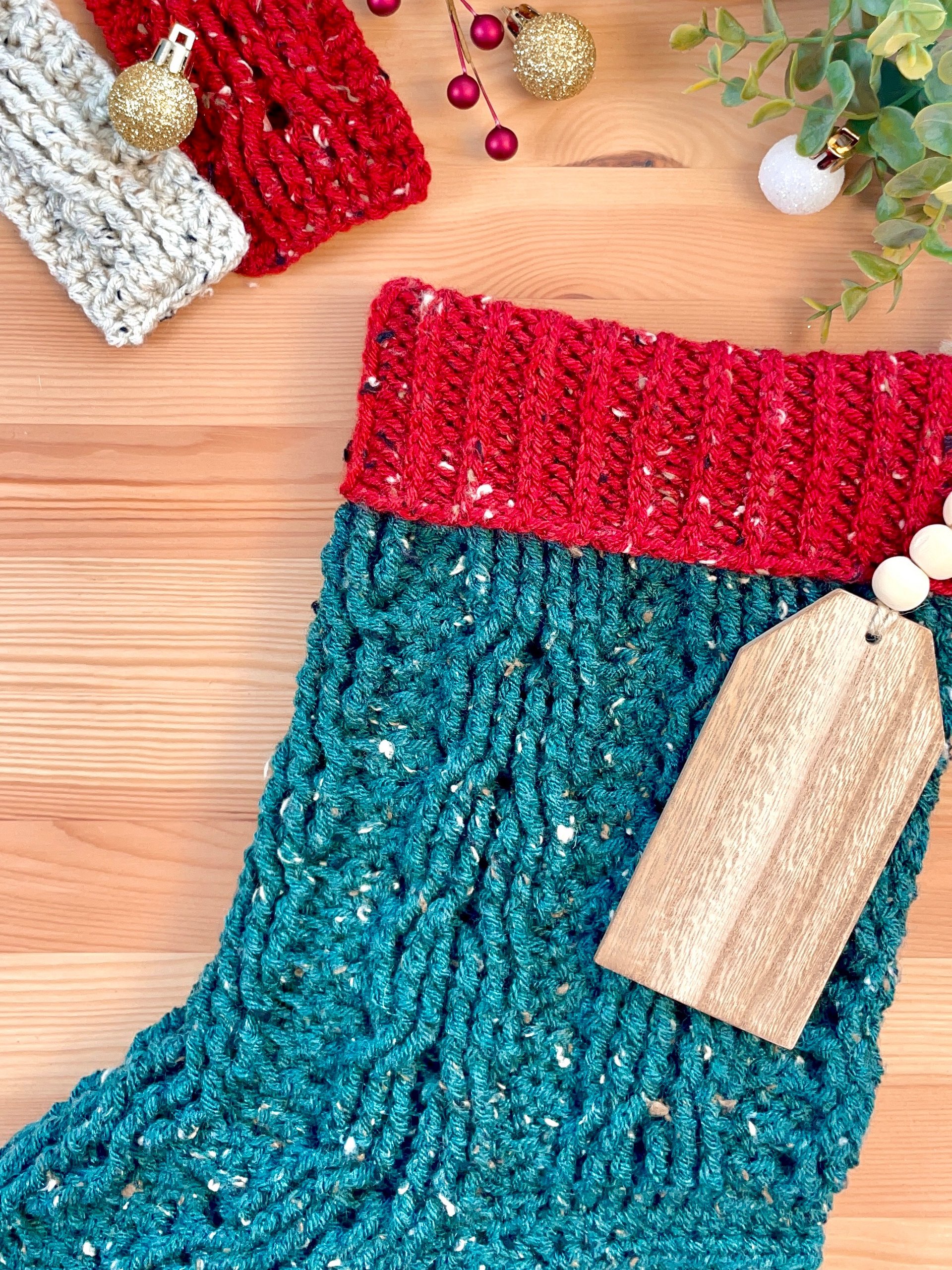 Cable Twist Crochet Christmas Stocking Pattern | Instant PDF download with Chart and Photo Tutorial product image (2)