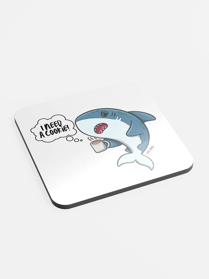 'Morning Sharki' Glossed Cork Coaster product image (2)