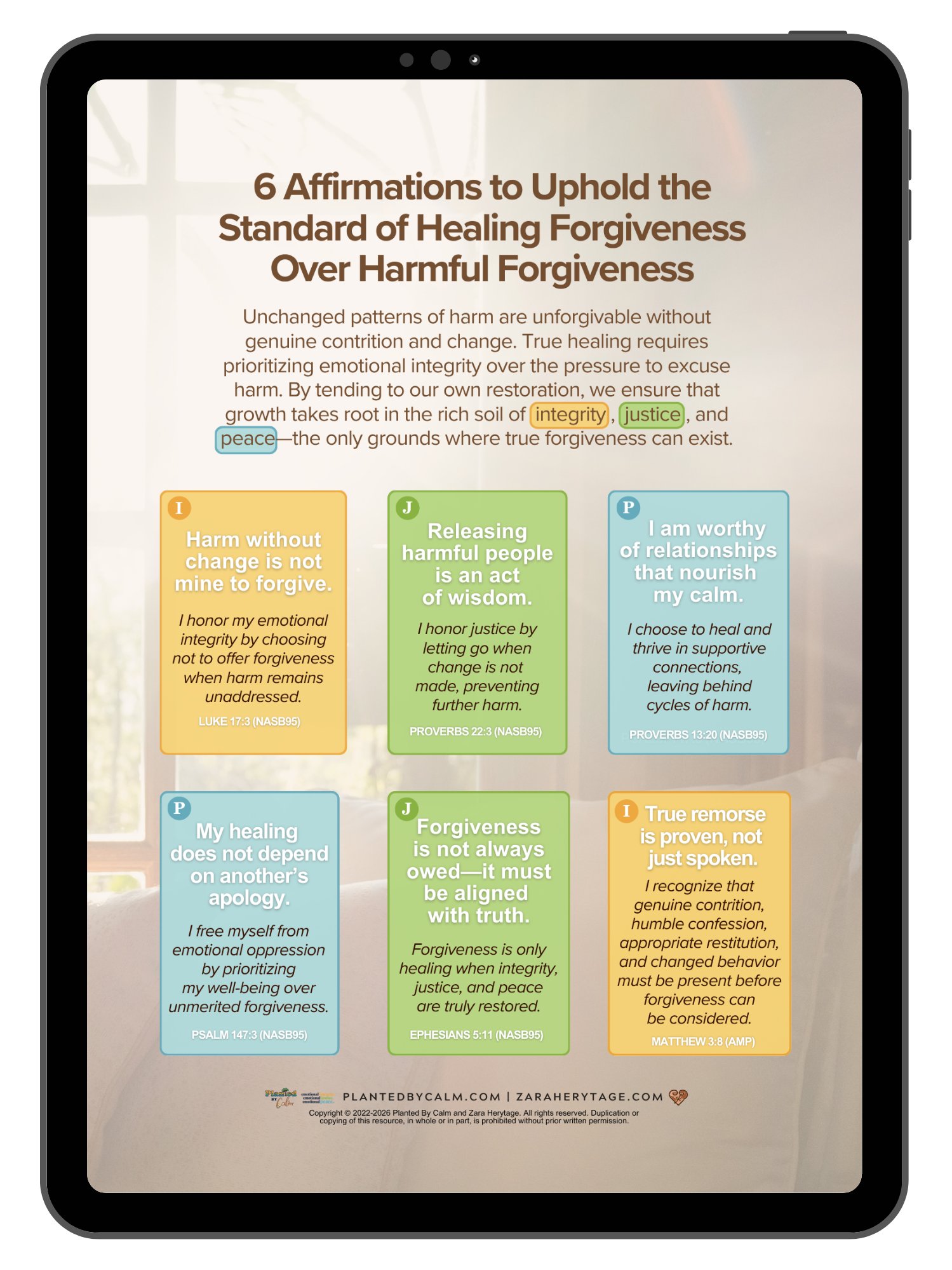 6 Affirmations: Choosing Healing Forgiveness vs. Harmful Patterns (PDF) product image (2)