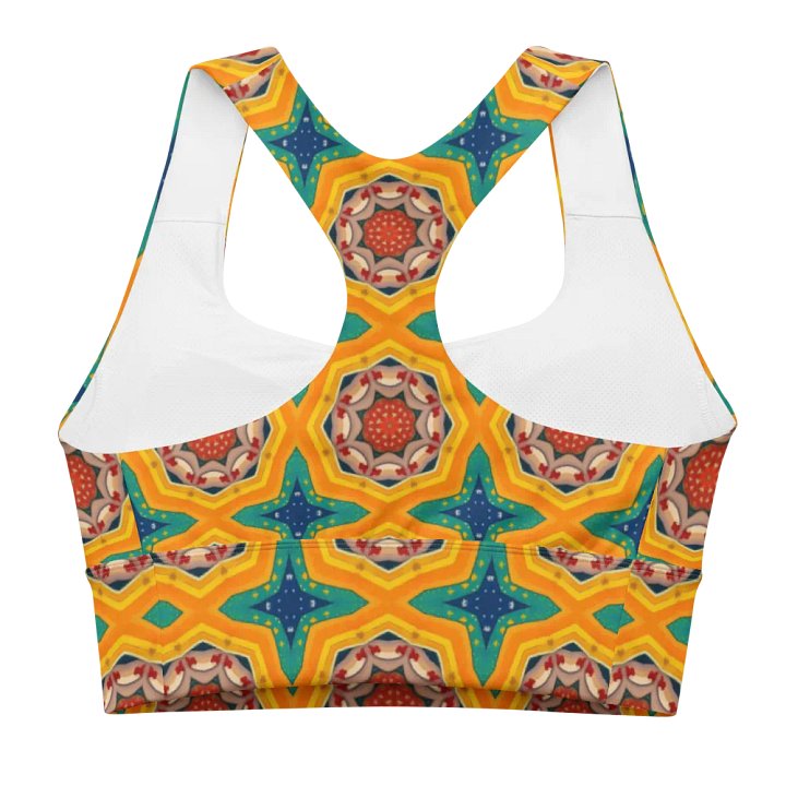 Yellow Bloom Longline Sporty Bra product image (2)