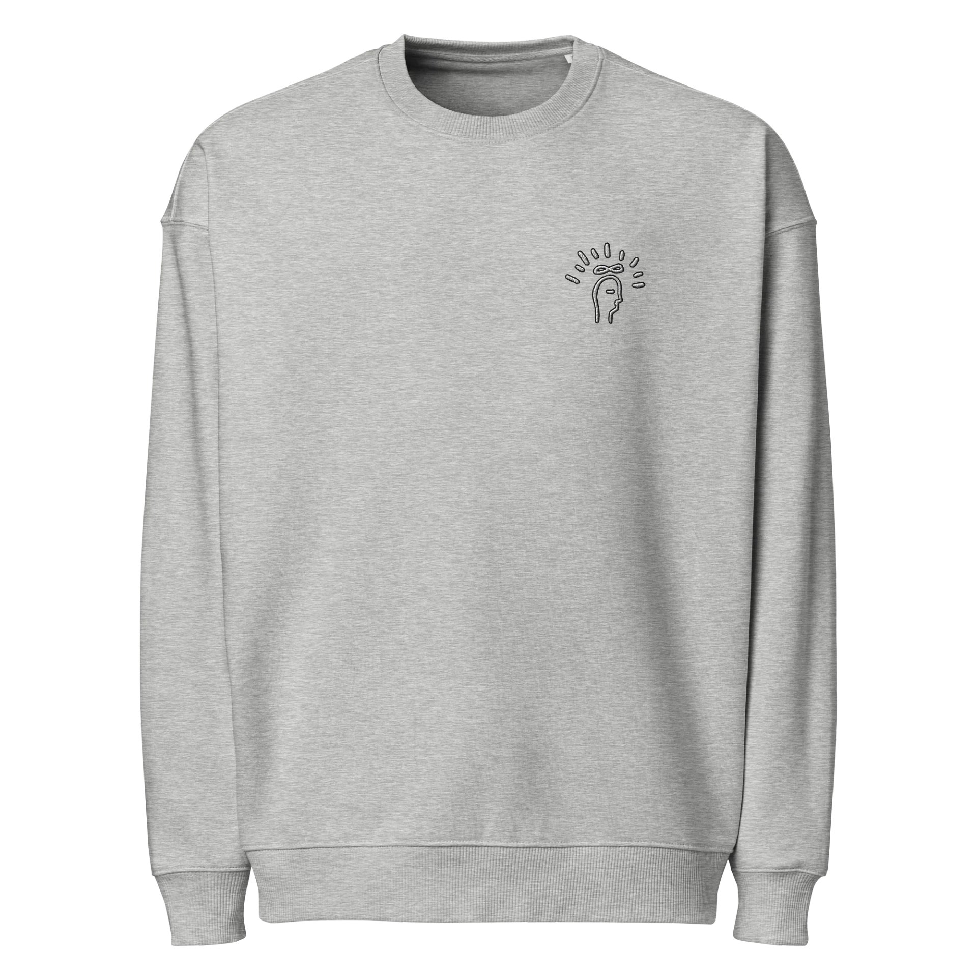 Magic Mind (B&W lined design) organic oversized crewneck product image (1)