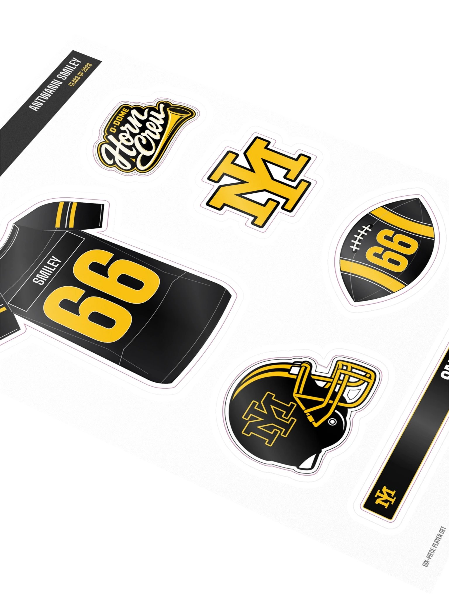 Antwann Smiley #66 — Mustangs Sticker Sheet product image (2)