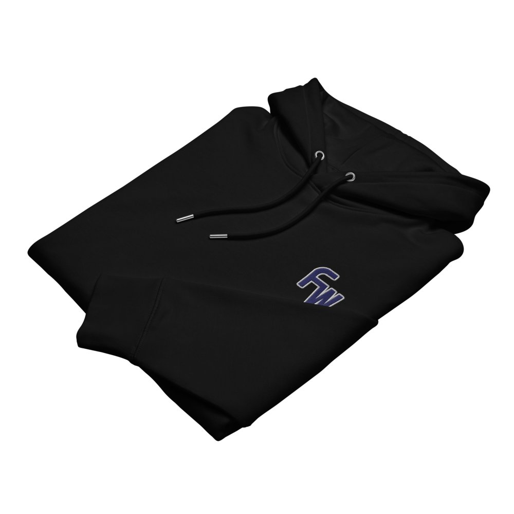 Embroidered Monogram Hoodie in Black with Backprint product image (10)