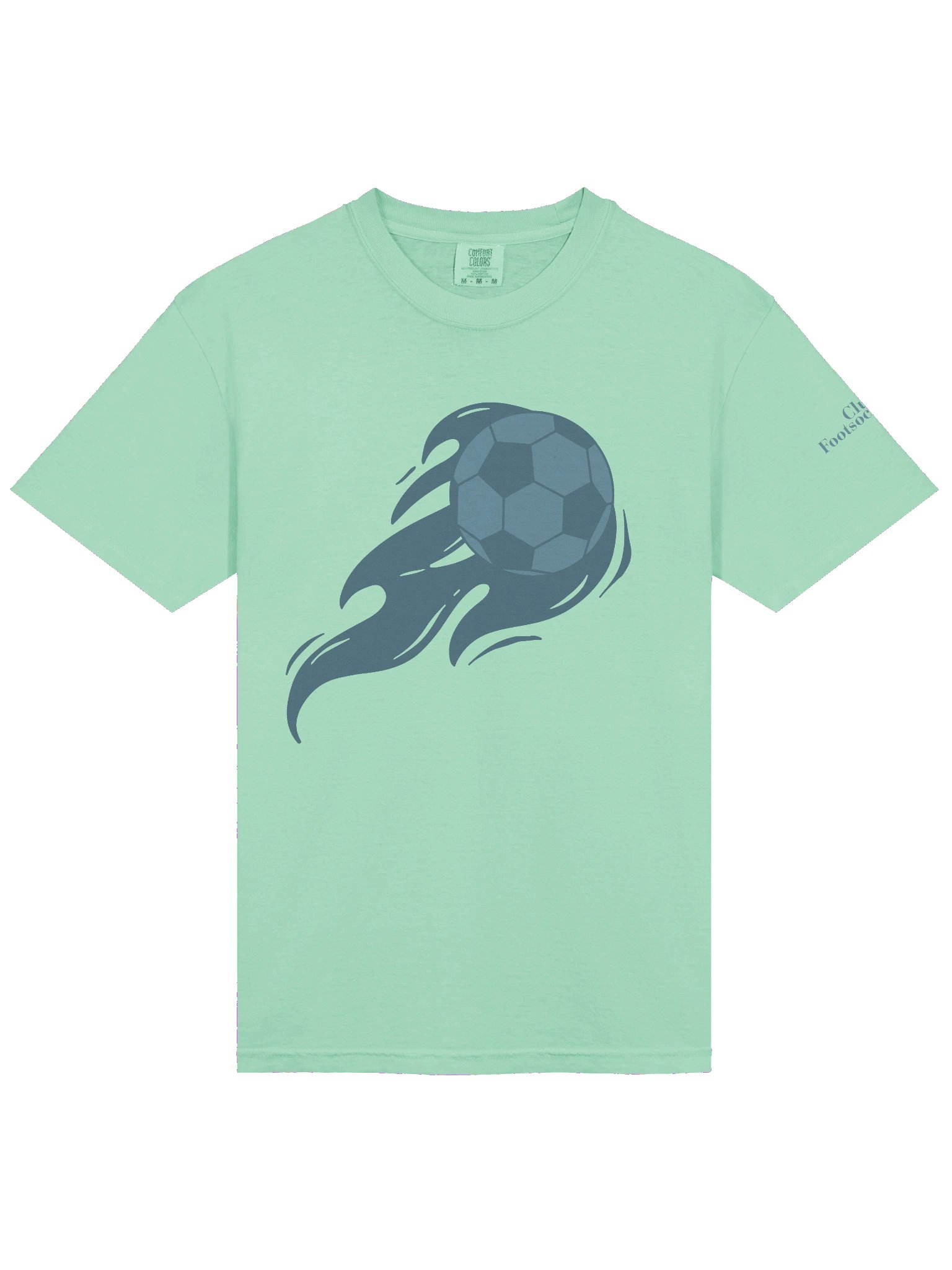 Blue Flaming Soccer Ball Comfort Tee product image (33)