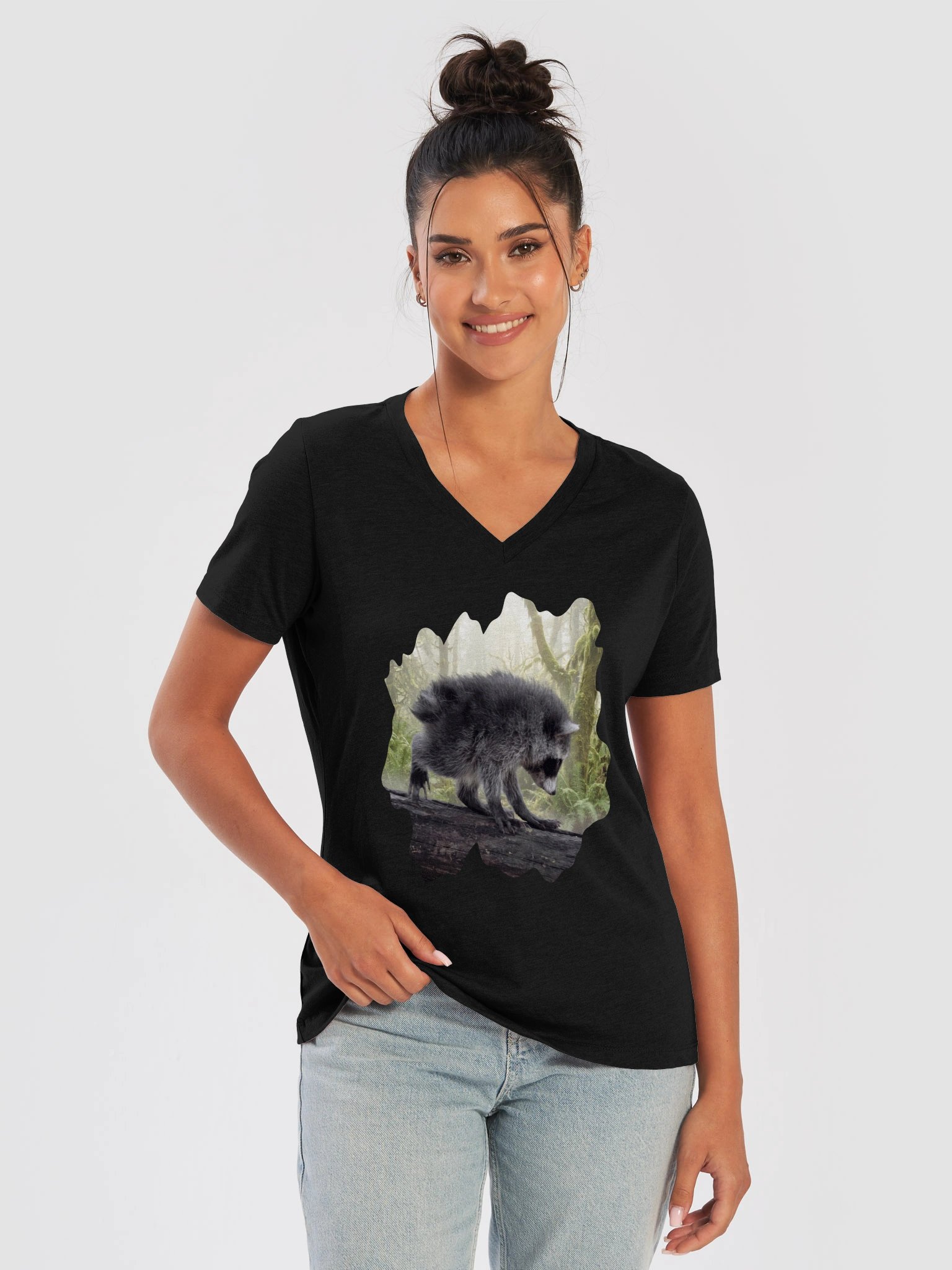 Jimothy's Morning Mist Women's V-Neck Shirt product image (4)