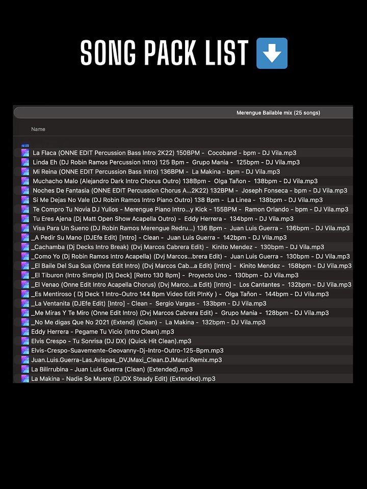 Merengue Bailable Mix – Song Pack product image (2)