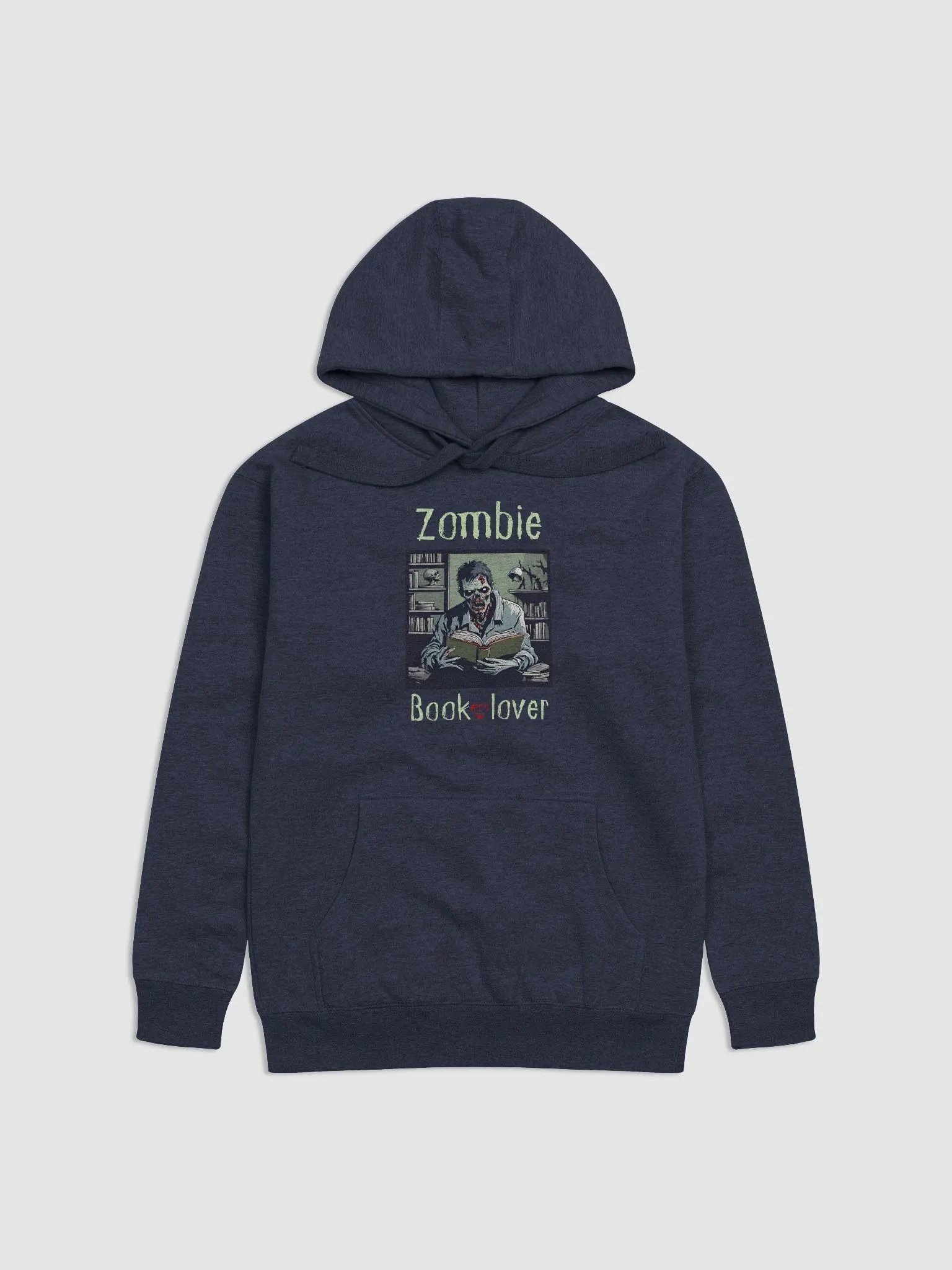Zombie Book Lover Man - Navy Unisex Hoodie product image (1)