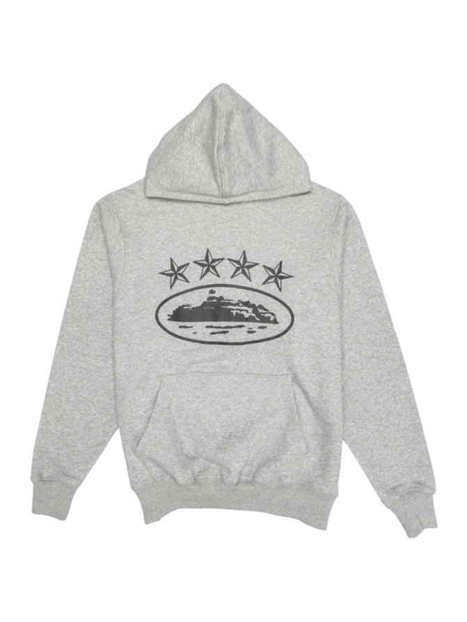 Corteiz 4 Starz Alcatraz Hoodie Grey product image (1)