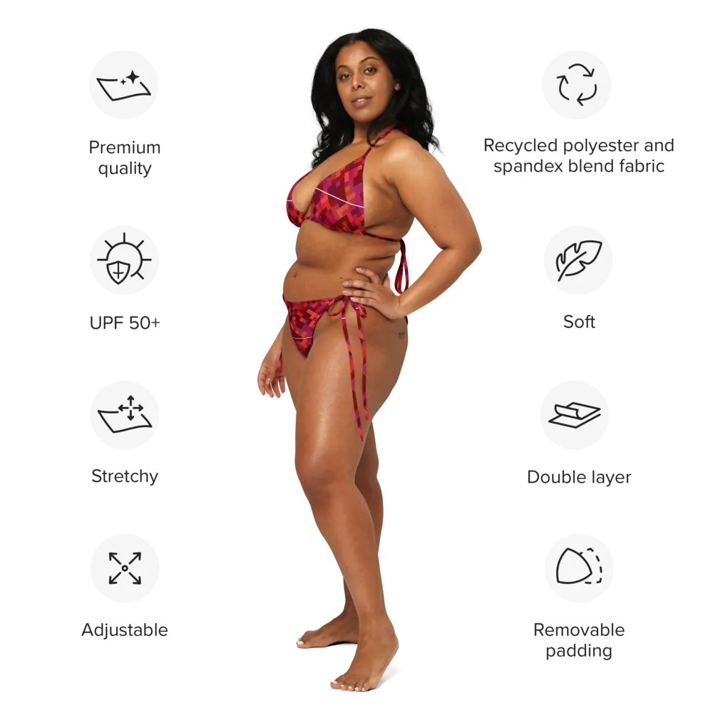 Colorful Mosaic Pattern Design String Bikini - v6 product image (4)