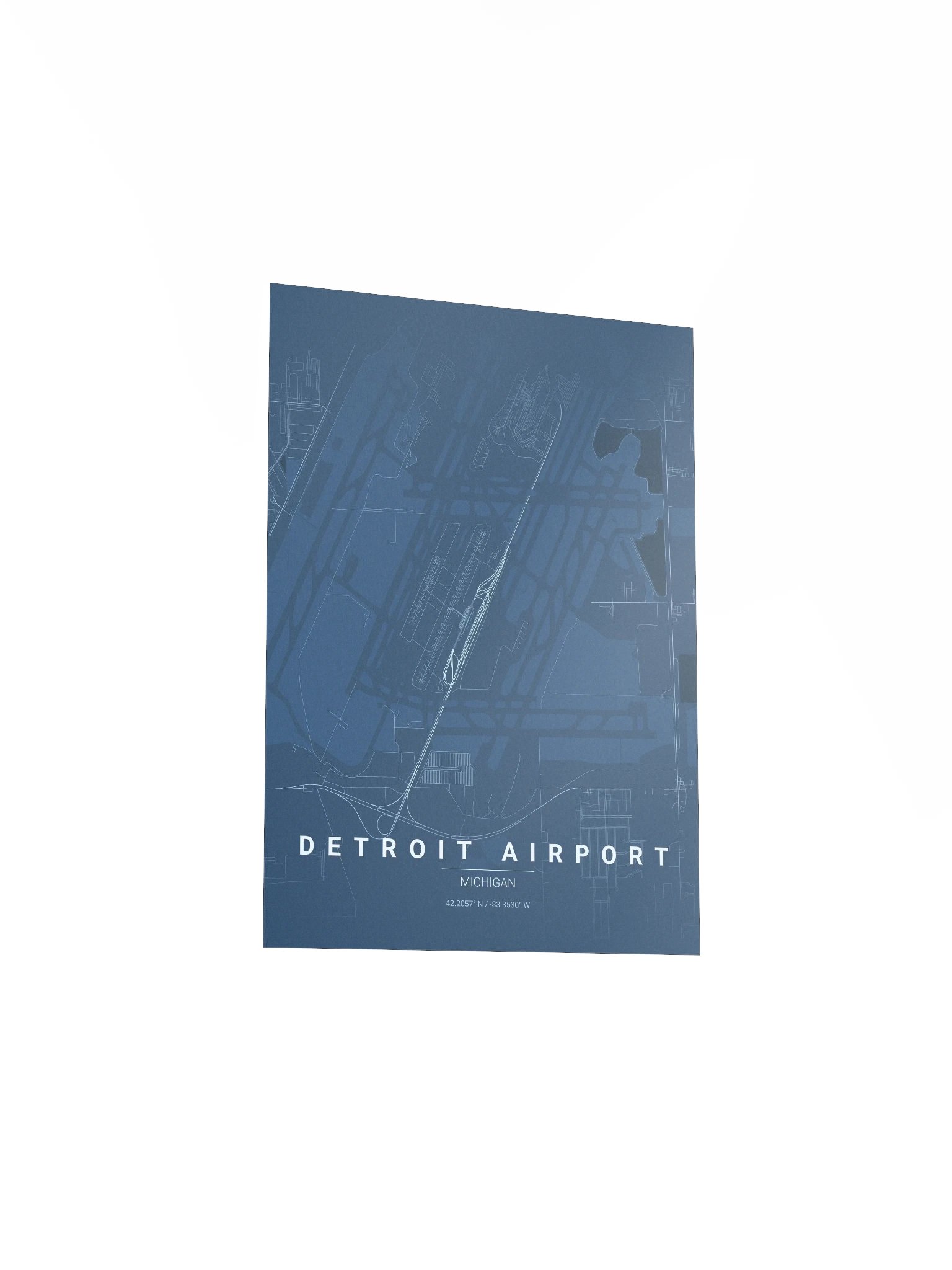 Detroit Airport Blueprint Poster product image (11)