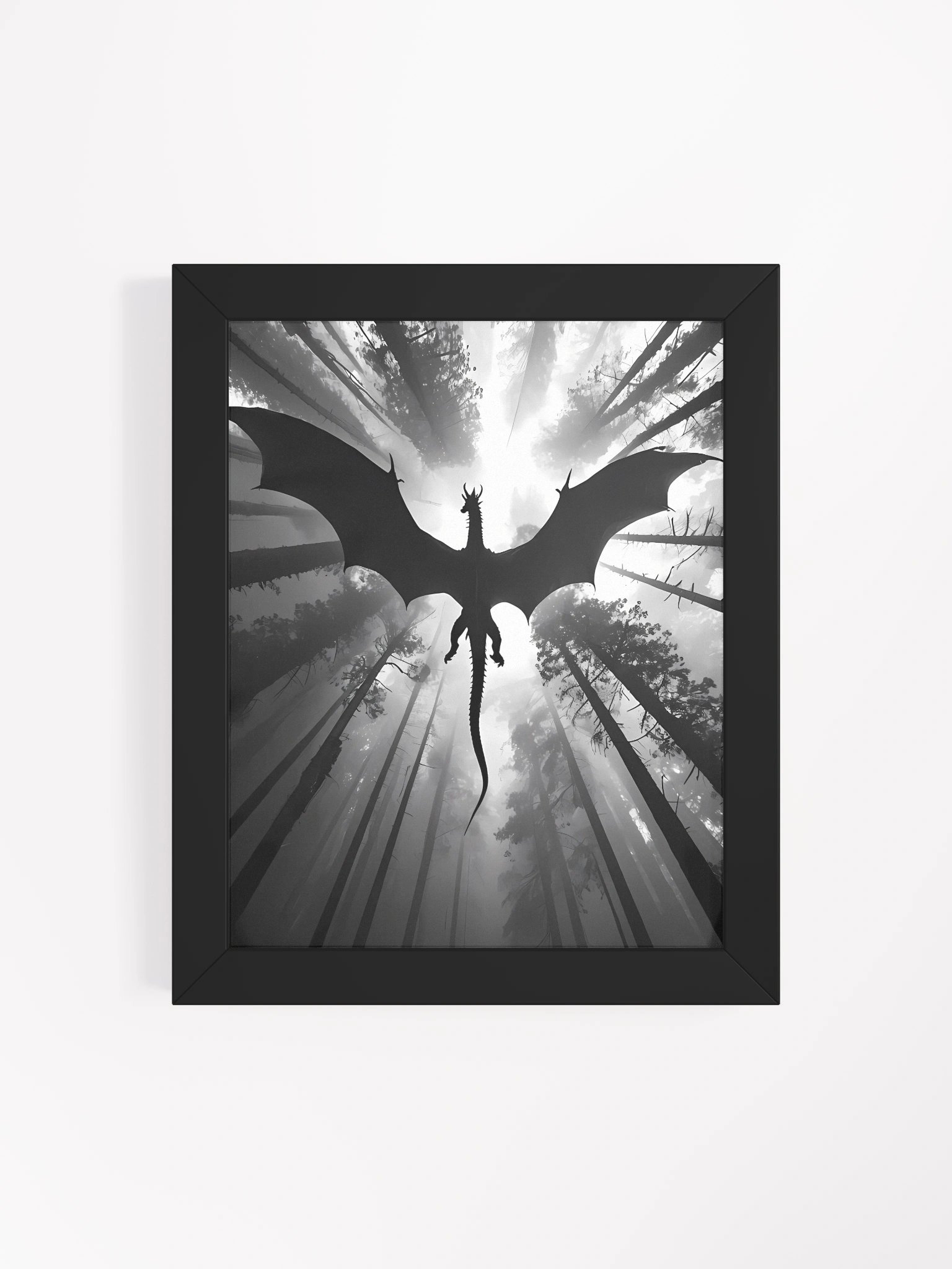 Mystical Dragon Silhouette Framed Poster product image (5)