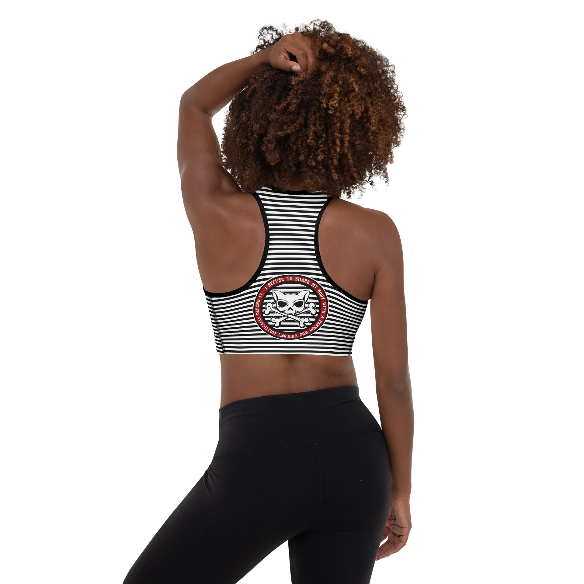 Blaque and White Stripped Sports Bra product image (2)