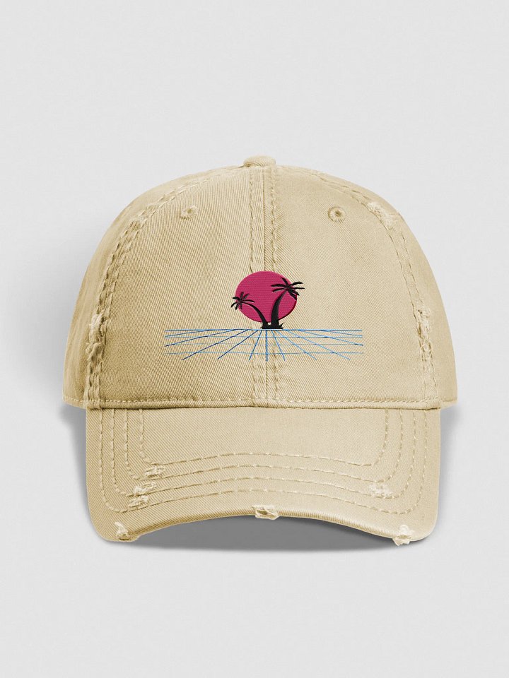Retro Sunset Palm Distressed Dad Hat product image (1)