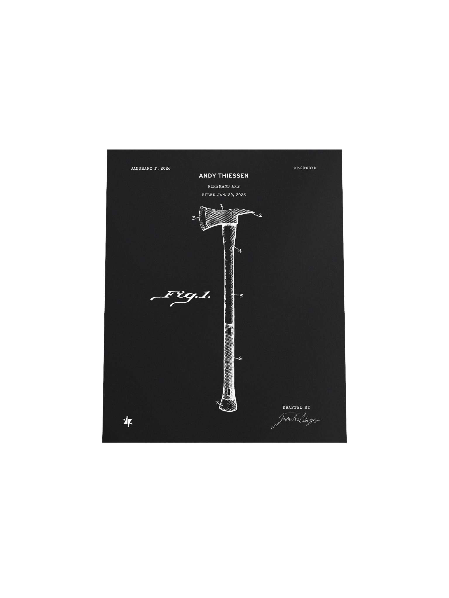 Fireman's Axe - Patent Poster - Black product image (4)