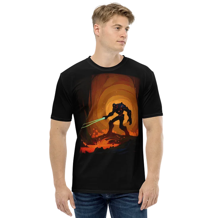 Forge Sentinel — Front & Back Sci-Fi Warrior T-Shirt | Futuristic Relic Design in Black product image (1)