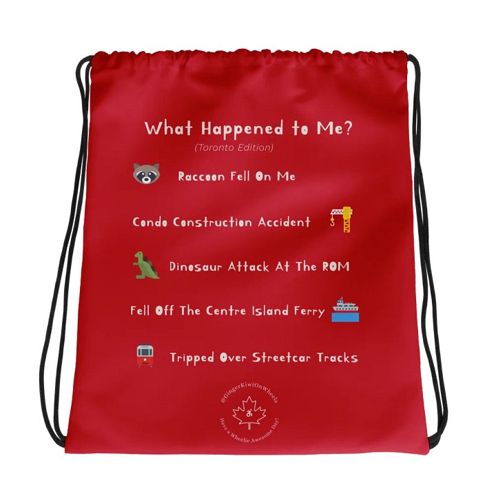 WHAT HAPPENED TO ME ? (Toronto Edition): String Backpack, TiLite Red Pepper product image (1)