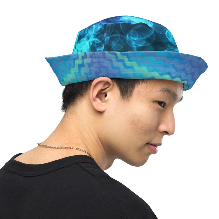 Blue Ocean Bokeh and Mermaid Stripe Bucket hat product image (2)