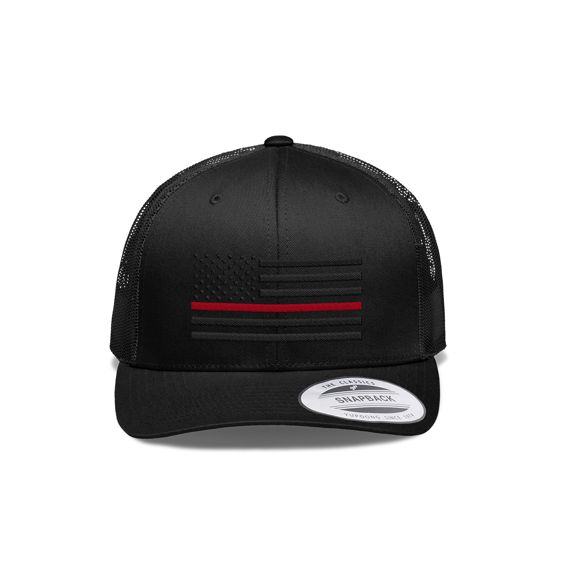 Thin Red Line Blackout American Flag Hat product image (1)
