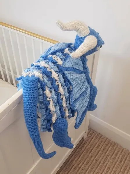 Ice Dragon Crochet Baby Blanket Pattern - Amigurumi Toy PDF Pattern - Crafting Happiness product image (9)