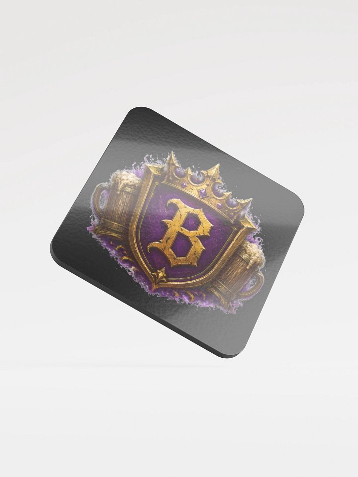 BaronBeard Heraldic Coaster — Purple Crown 'B' Emblem product image (1)