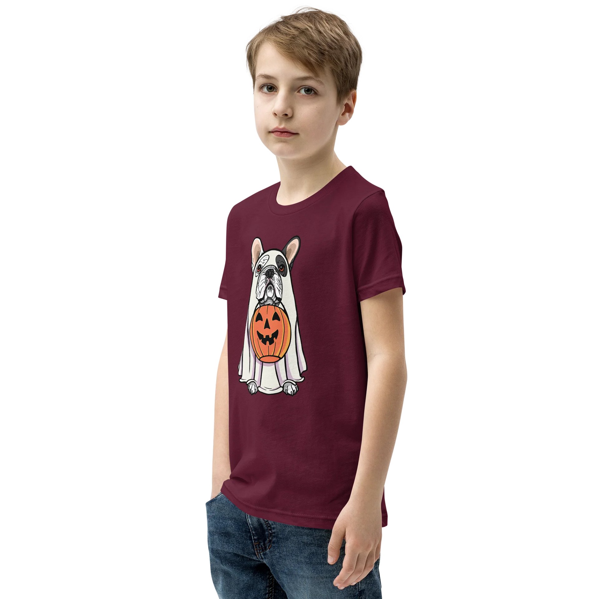 Halloween French Bulldog(Pied) Youth T-Shirt product image (4)