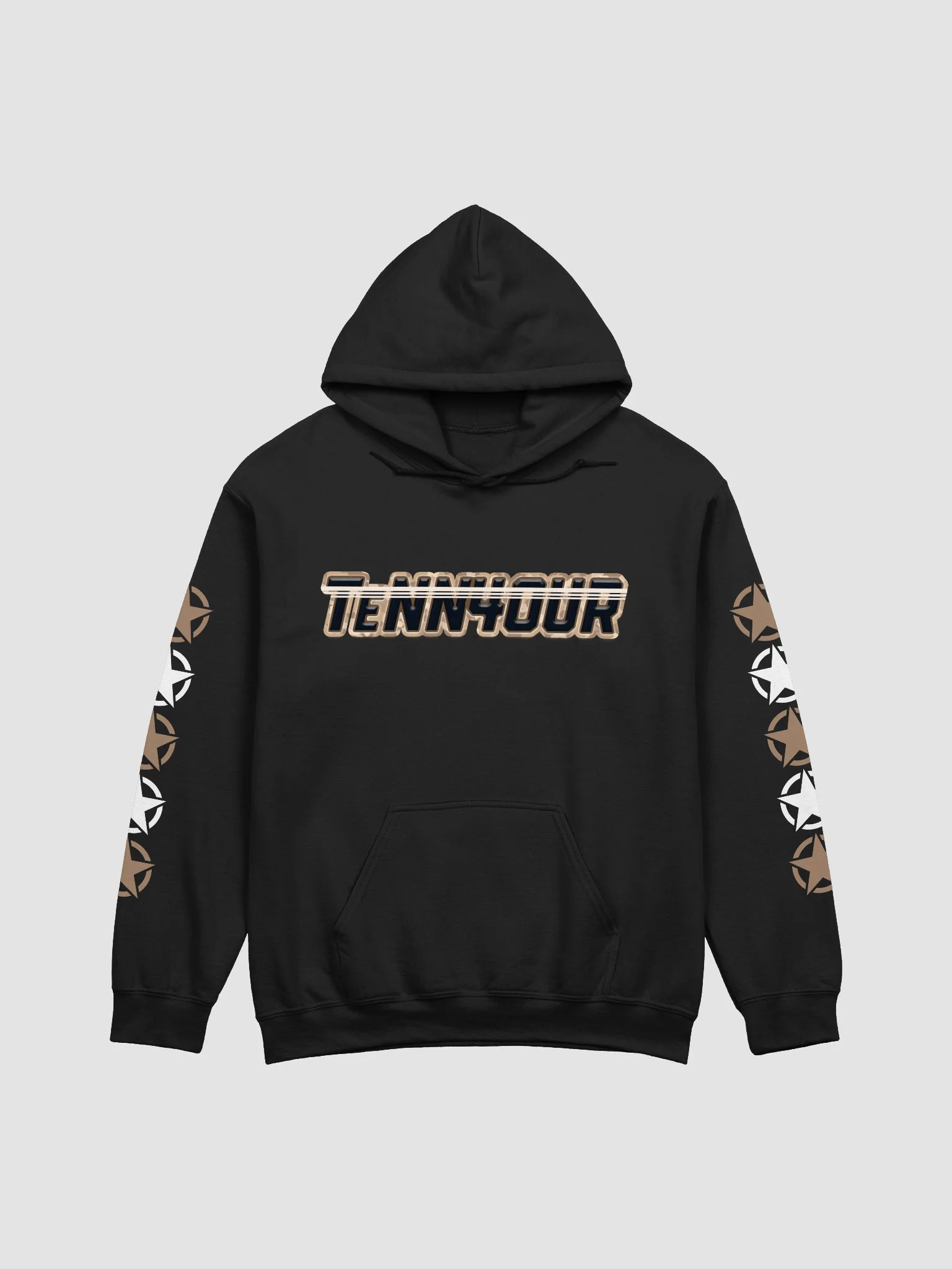 #TeNN4OURARMY Hoodie - Tan & White product image (1)