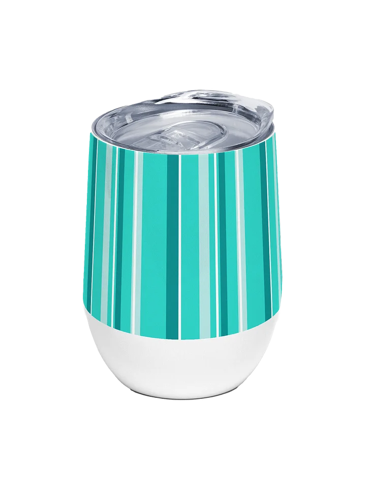 Party Time! Teal Stripe Wine Tumbler product image (1)
