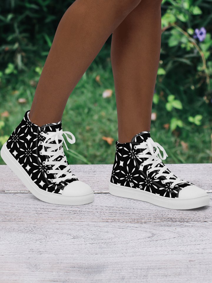 Black And White Symmetry Chic High Tops product image (2)