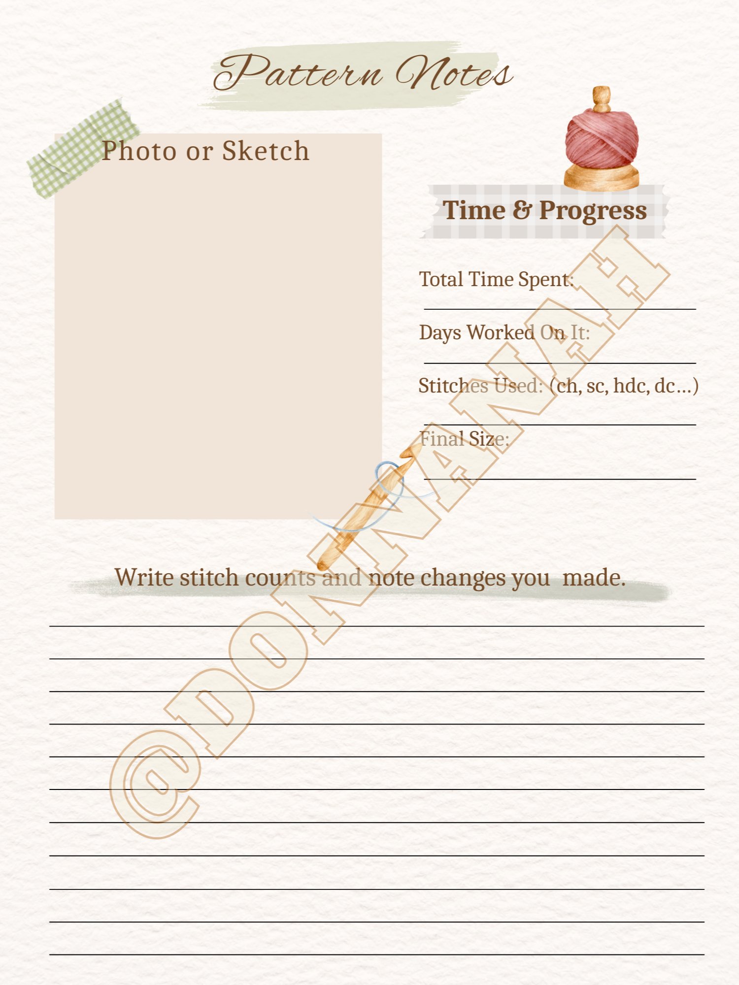Digital Beginner Crochet Journal Log(Printable PDF) * - No Phisical Product product image (4)