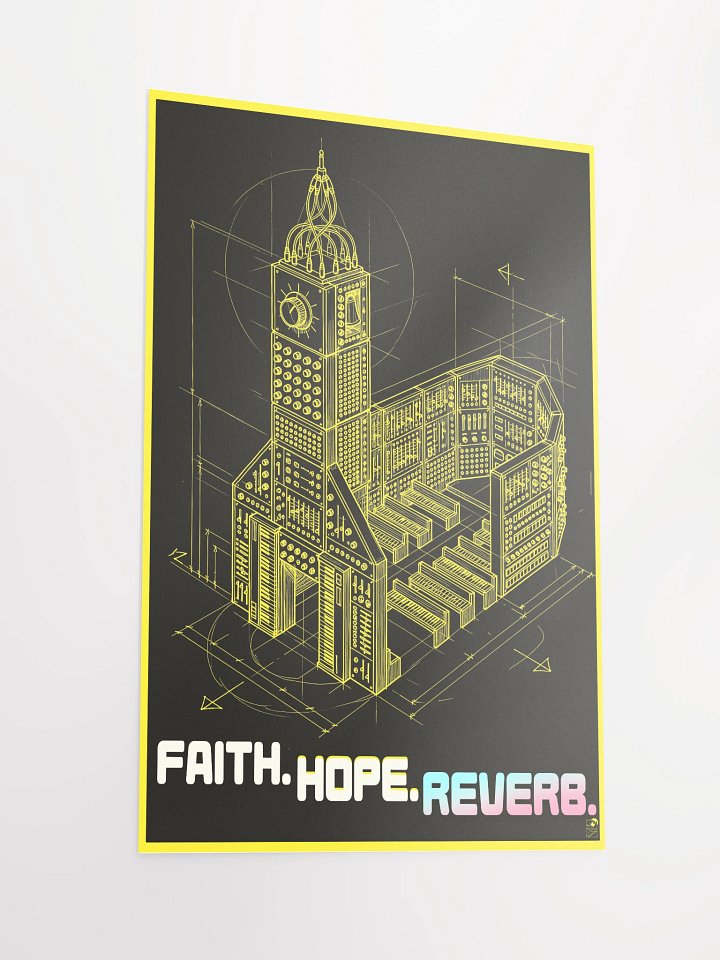 FAITH, HOPE, REBERB, by Frank Fonik, Techno EDM Matte Paper Poster product image (1)