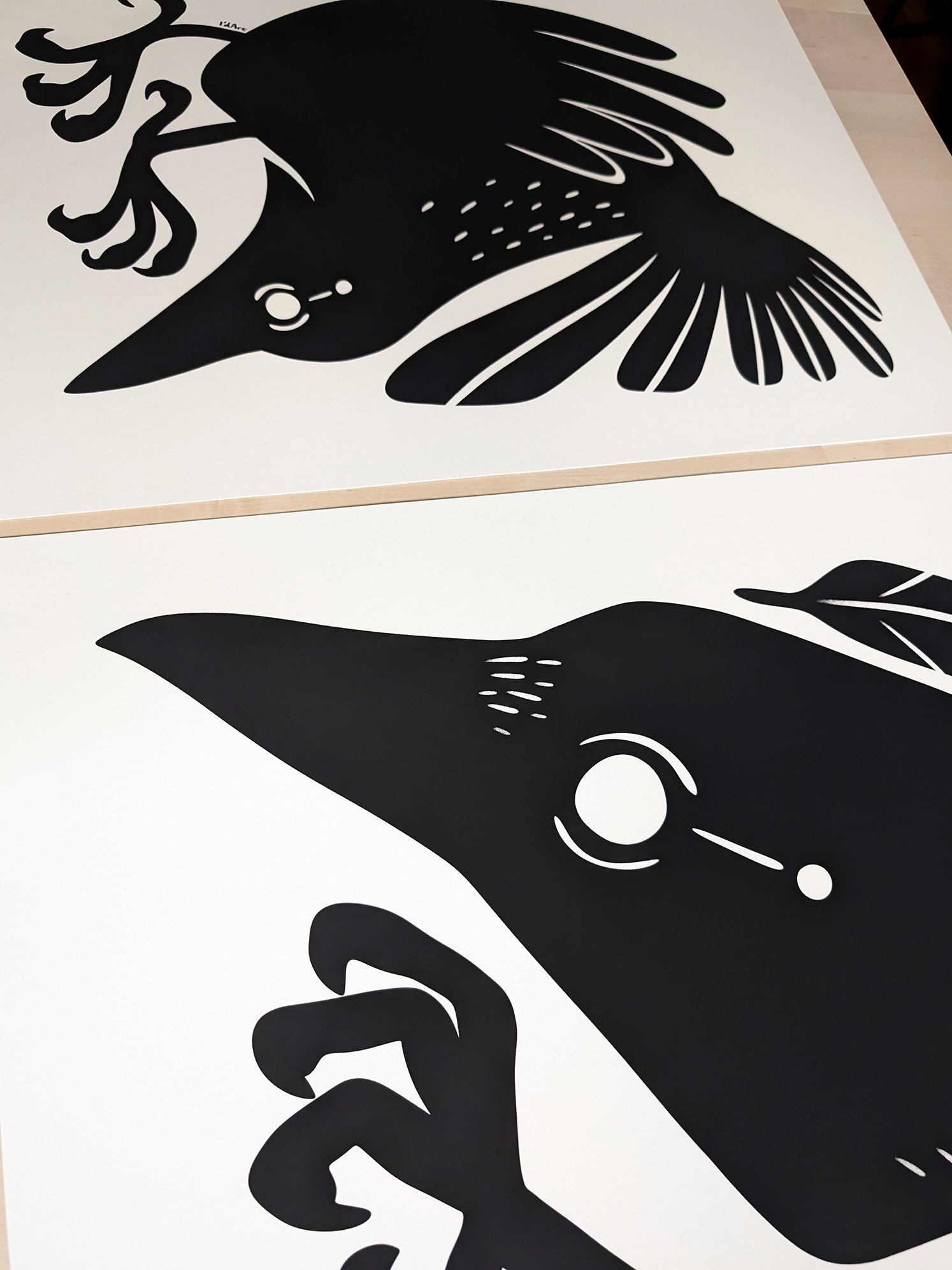Odin's Raven Huginn & Muninn Art Print Set of 2 product image (2)
