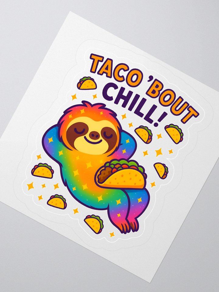 Taco ’Bout Chill – 3" Taco Sloth Sticker | Sloths Having Snacks Collection product image (2)