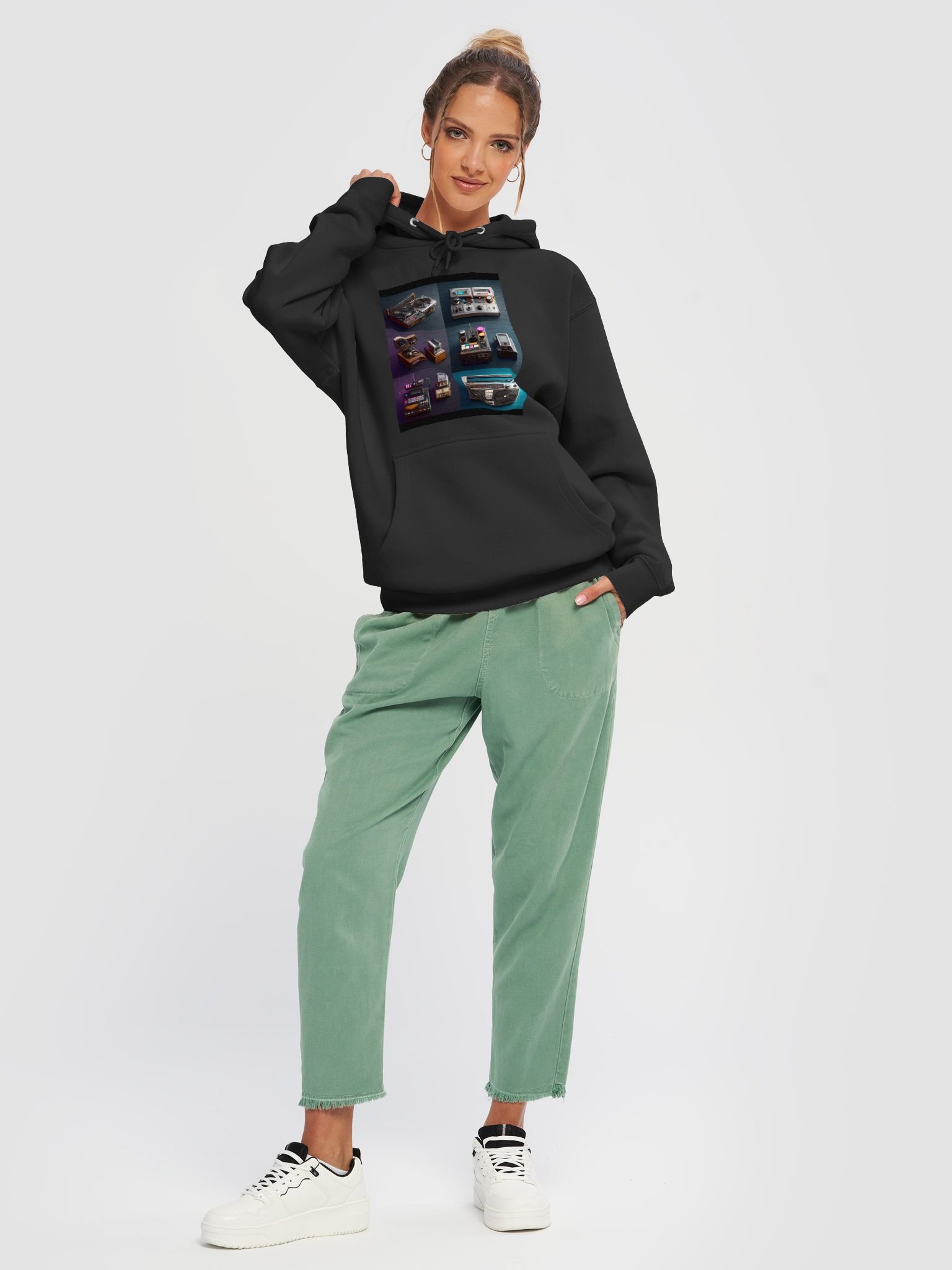 Vintage Audio Equipment Grid Hoodie product image (5)
