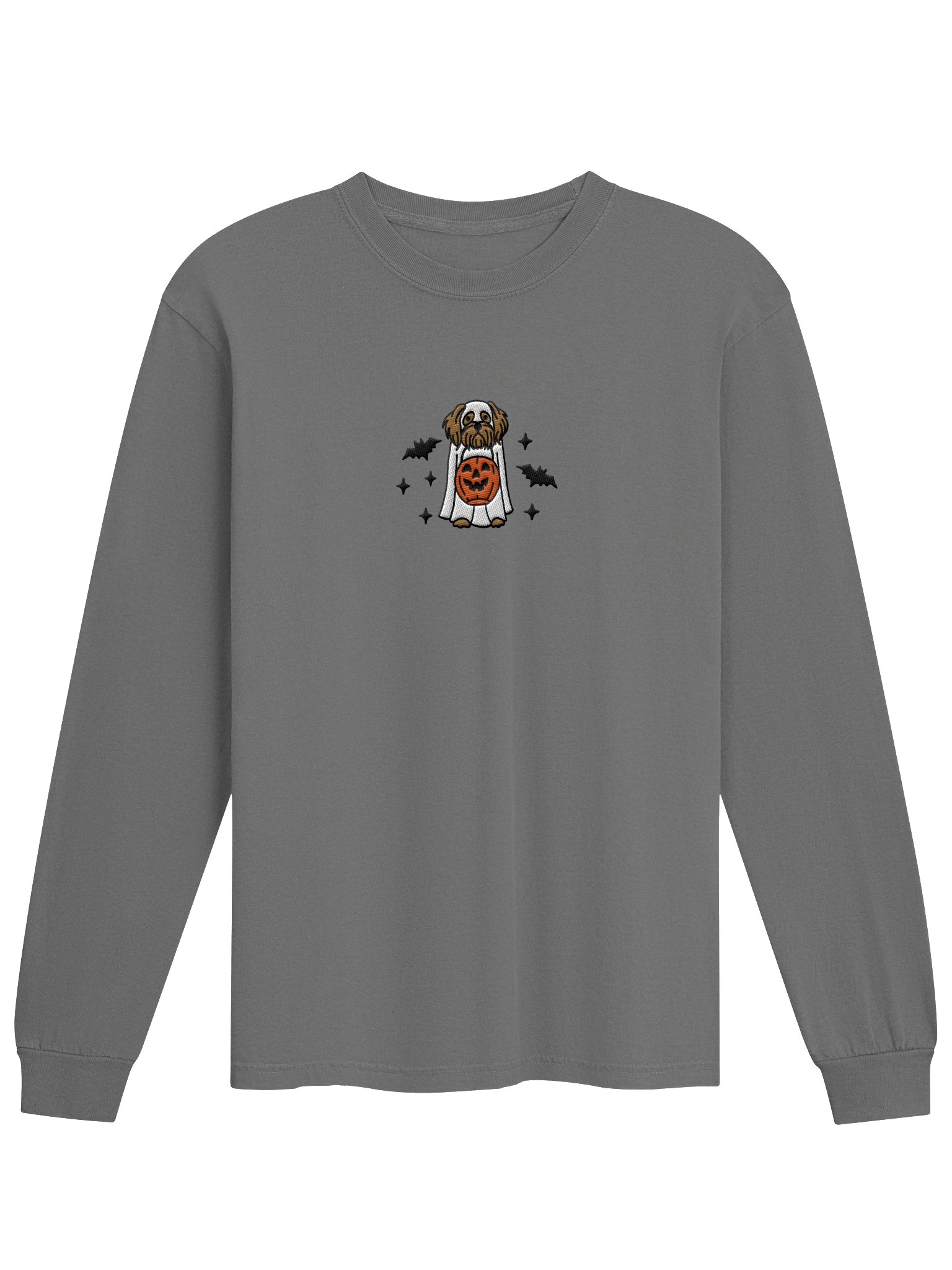 Halloween Shih Tzu(Brown) Embroidered Long-Sleeve T-Shirt product image (9)