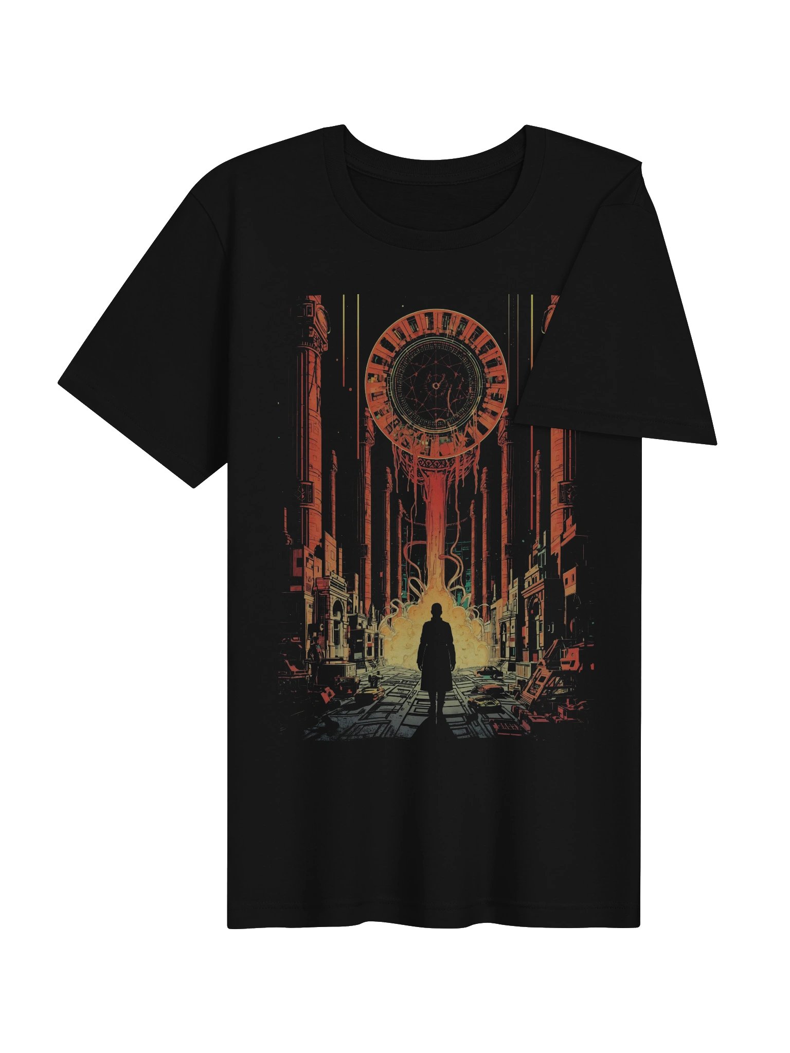 Neon Portal City Sci-Fi Lightweight T-Shirt product image (6)