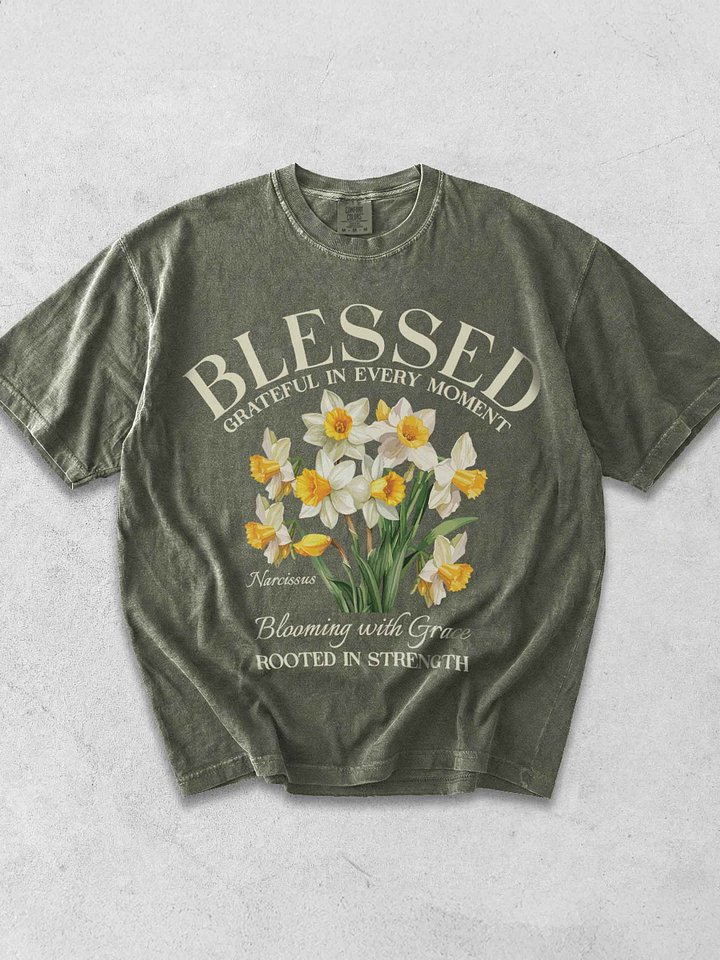 December Blessed Narcissus Flower Shirt – Blooming with Grace, Rooted in Strength Graphic Tee product image (1)