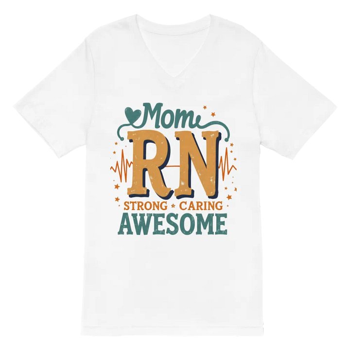 Mom RN, Strong, Caring, and Awesome V-Neck Tee product image (6)