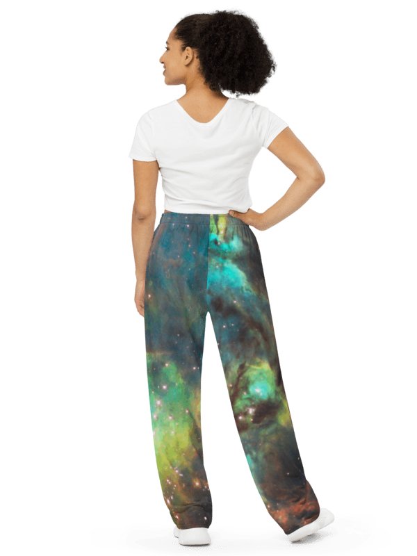 Green Galaxy Unisex Wide-Leg Pants product image (2)