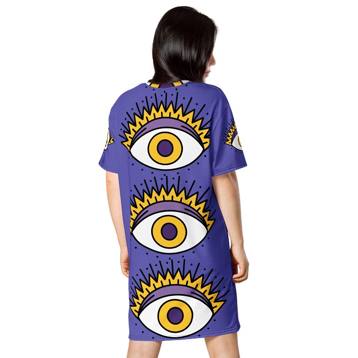 Yellow purple eye - T-Shirt Dress product image (2)