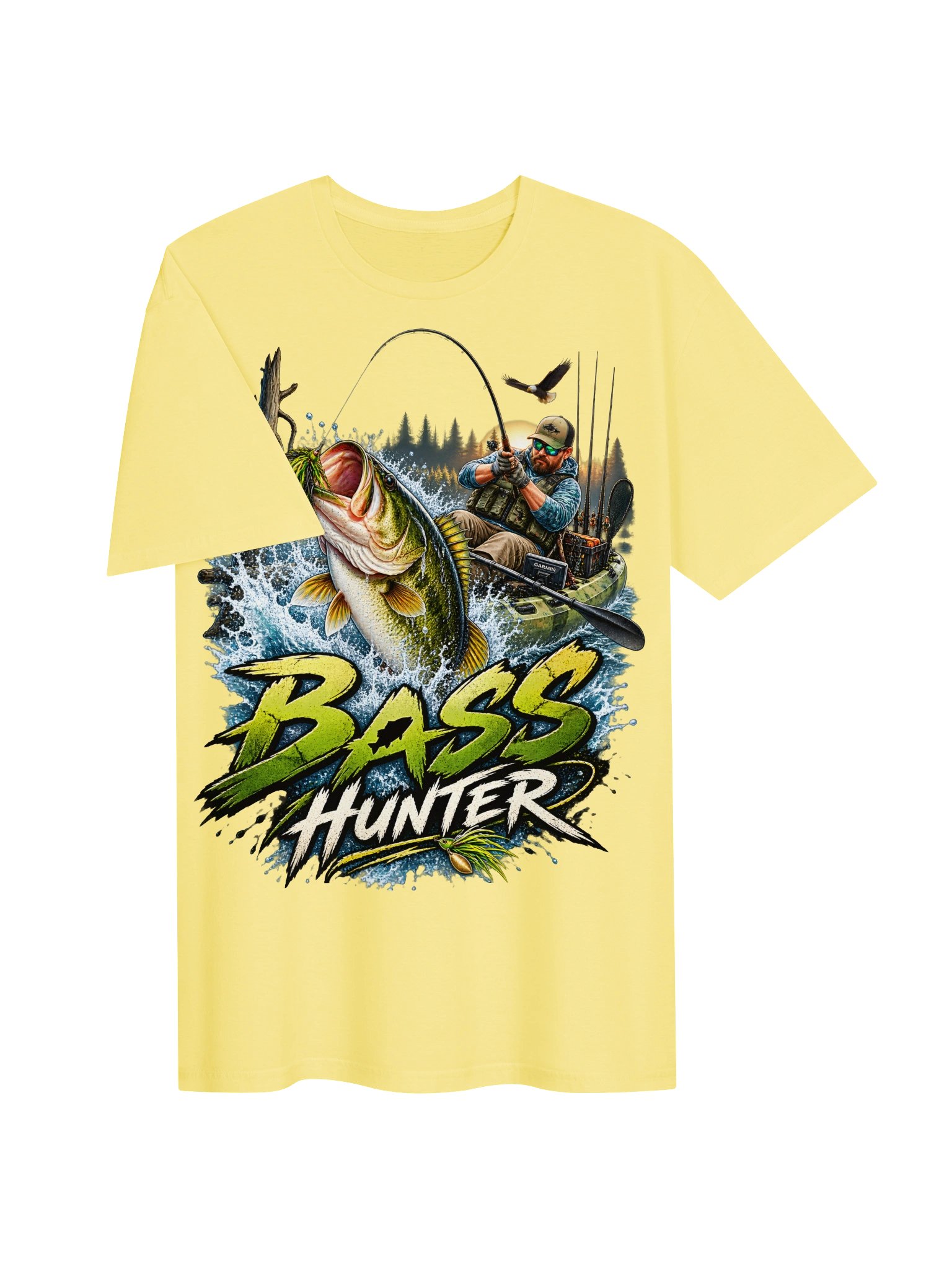 Bass Hunter Kayak Fishing Tee product image (3)